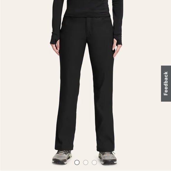 Eddie Bauer Fleece Lined Rainier Hiking Pants Black Size 12 Cargo Straight Warm - Picture 1 of 14